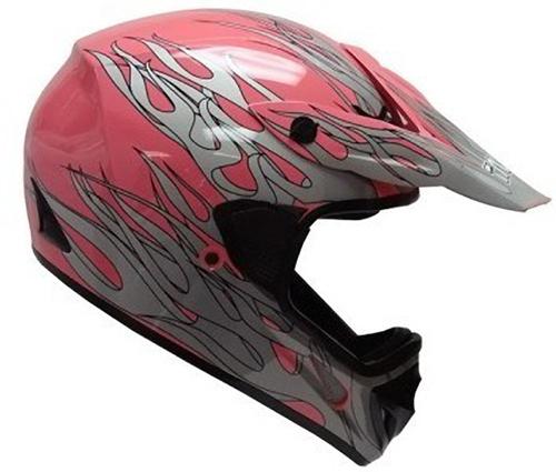 Pink flame dirt bike atv motocross helmet off-road mx~m
