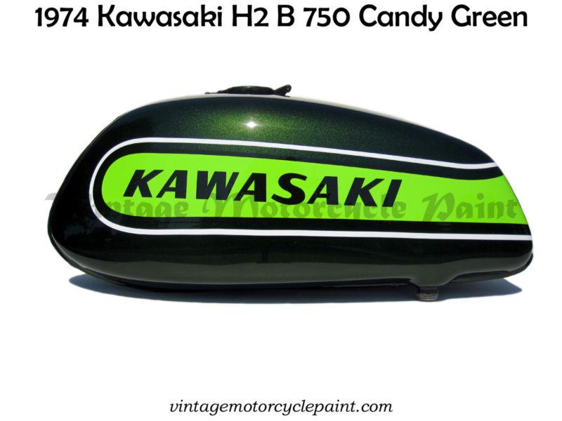 Kawasaki paint 1974 h2 b 750 triple kawasaki candy green restoration paint 