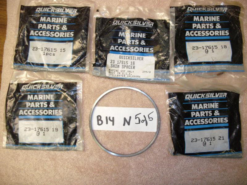 Quicksilver 23-17615 spacer reverse gear shim ~ lot of 5 differant sizes ~