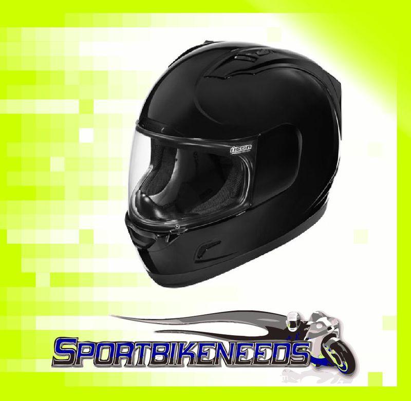 Icon alliance helmet solid black gloss xxl 2xl