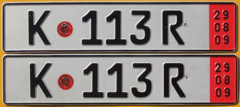 German zoll license plate pair audi volkswagen jetta bug rabbit mercedes bmw
