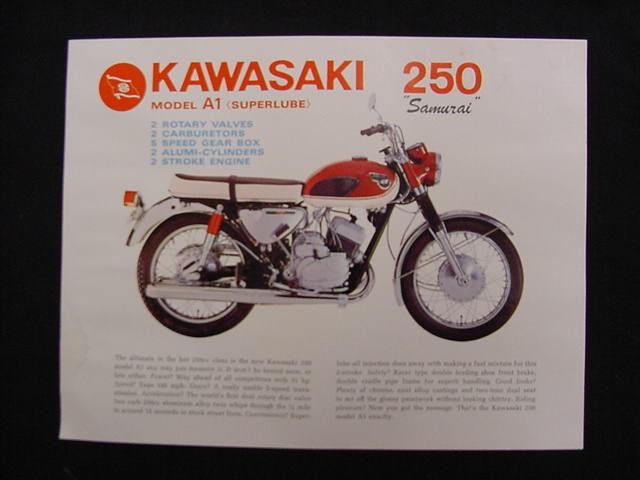   kawasaki samurai 250 a1 motorcycle brochure 1967?