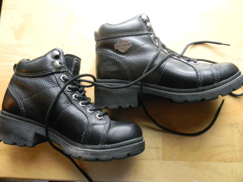 Harley davidson string tie black boots size 5 1/2