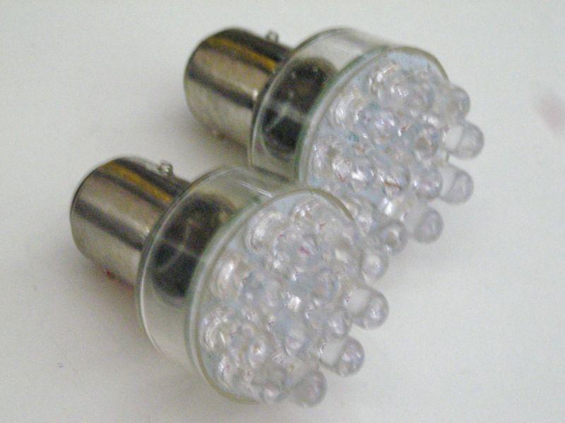 Pair of bbt brand marine 12 led 1157 red double contact bayonet base bulb 