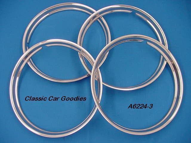 Trim rings classic 14" polished stainless (4) street rod