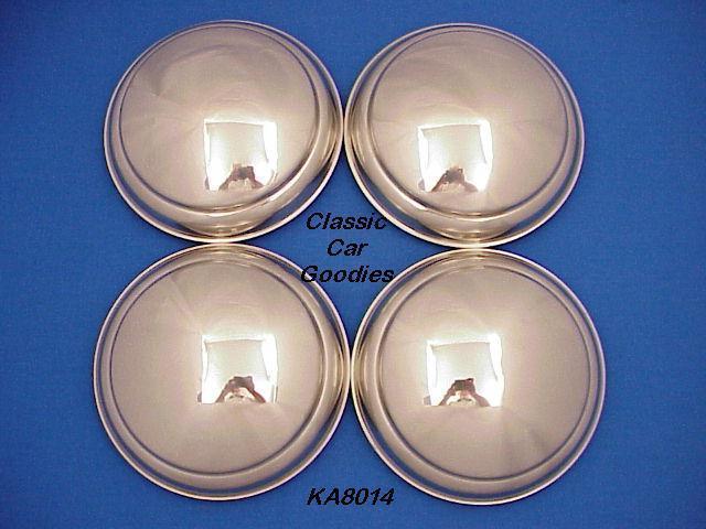 1940-1948 ford car hub caps (4) stainles steel 1942 1946 1948
