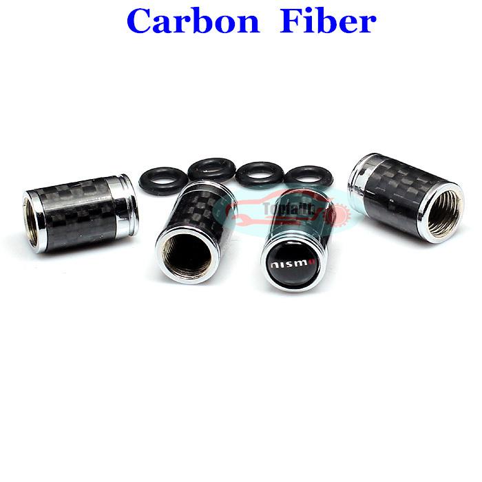 Carbon fiber airtight wheel air tyre tire valve caps for nissan nismo altima 