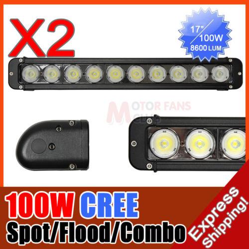 2x 17inch 100w cree led work light bar lamp 8600lm flood/spot/combo 120w/180w