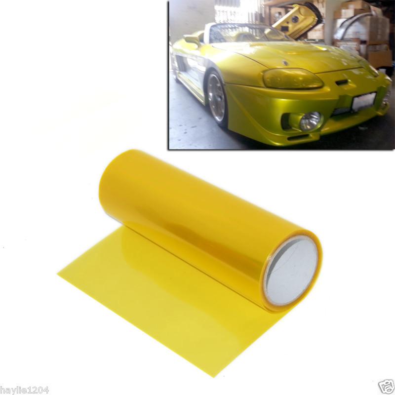 Jdm yellow 48"x12" in fog lamp headlight tint protection film vinyl wrap sheet