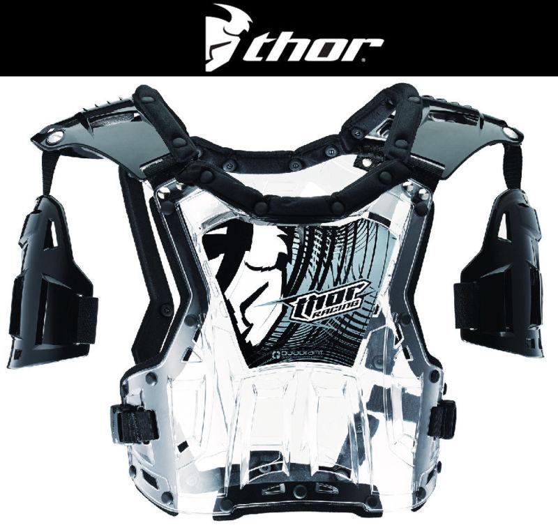 Thor youth clear quadrant dirt bike roost guard chest protector mx atv 2014