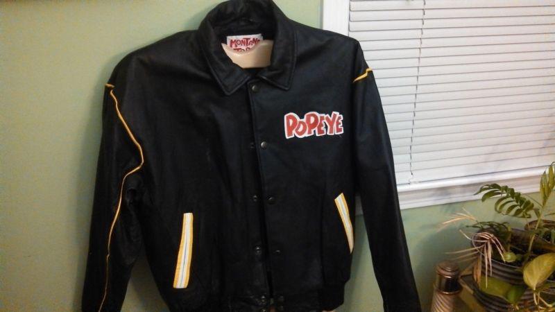 Popeye & gang- montana tunes leather jacket size s men's but a woman could use