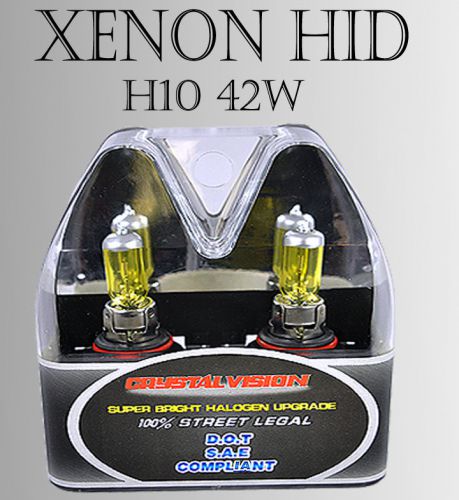 Icbeamer h10/ 9145 m-box 42w pair fog light xenon hid super yellow rep ri7662