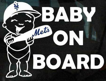 New york mets baby on board vinyl decal mlb major league baseball kids