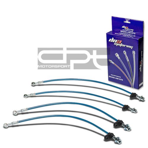 Celica gt replacement front/rear stainless hose blue pvc coated brake lines kit