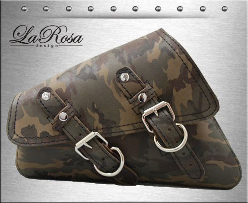 2004 up la rosa camouflage print leather harley sportster 883 48 left saddle bag