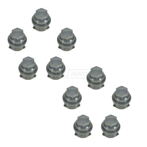 Gray lug nut cap m24-2.0 x 32.5mm kit set of 10 for chevy buick pontiac saturn