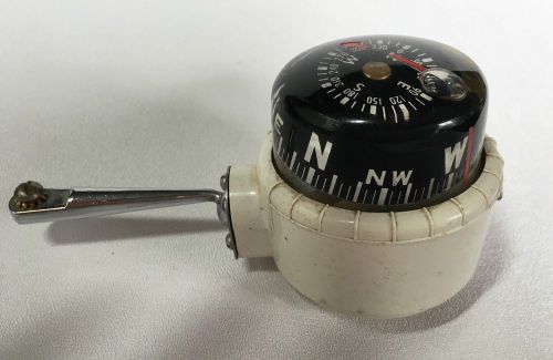Vintage 1957 taylor white illuminating navigator compass mounting swivel bracket