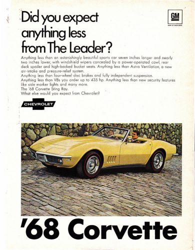 1968 68 chevy corvette did you expect anything less from the leader