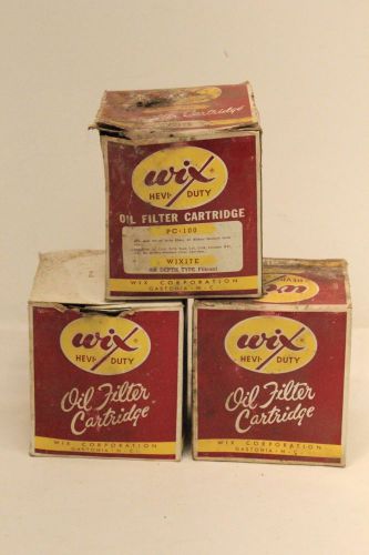 3 vintage wix wixite oil filter cartridge can pc 100 military standard junior