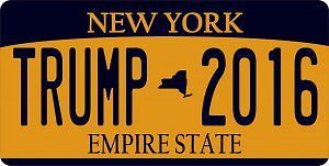 New york state trump 2016 photo license plate