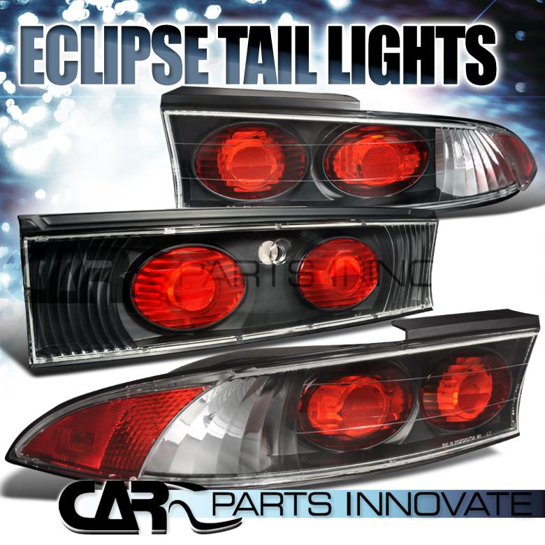 Mitsubishi 95-99 eclipse tail lights brake stop rear lamp+trunk altezza black