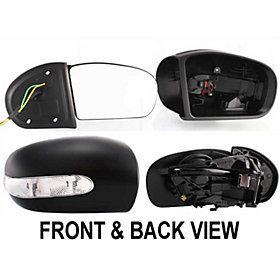 Power heated side view door mirror assembly passenger's right power fold