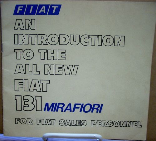 1974 fiat mirafiori intro for dealer salesmen brochure
