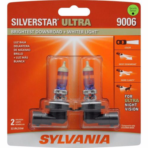 New sylvania silverstar ultra 9006 halogen high performance 2 headlight bulbs