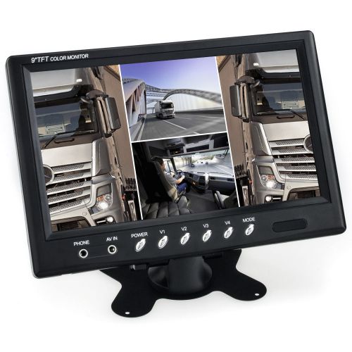 22.9 cm professional lcd tft monitor 9 reversing system rear view camera quad mu