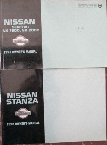 1992 nissan stanza original oem factory owner owners manual u12-d
