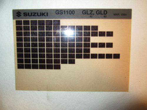 1982-1983 suzuki motorcycle gs1100 glz gld microfiche parts catalog gs 1100