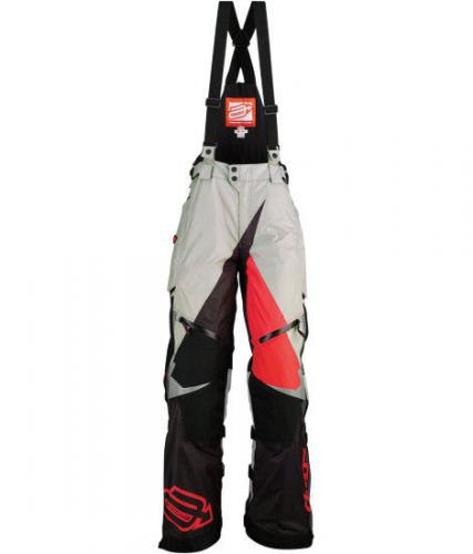 Arctiva comp s6 mens insulated snowmobile bibs gray/black/red