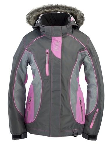 Divas snow gear ladies divine ii snowmobile jacket - pink/grey (xl / x-large)