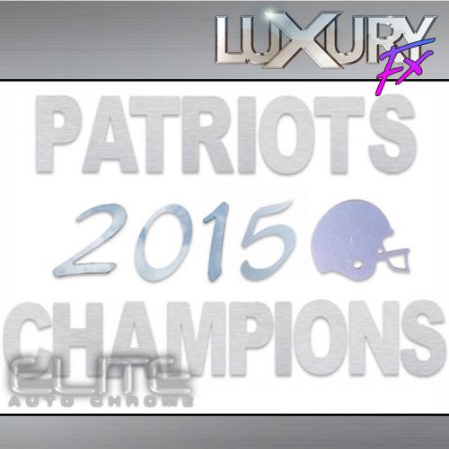 Stainless steel patriots 2015 champions &amp; helmet emblem - luxfx2681