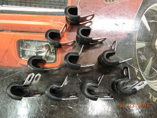Umpco stainless steel 10 pc. 1/4&#034; rubber insulated clamps fuel wire hvac ss