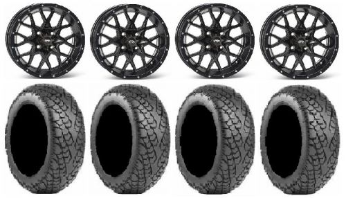 Itp hurricane black golf wheels 12&#034; 215x35-12 greensaver tires yamaha