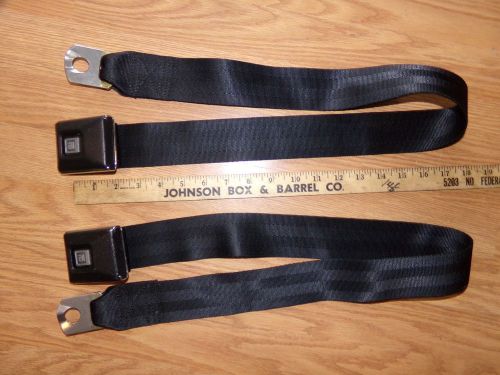 1968-71 gm deluxe oldsmobile black seat belt buckles rewebed pair