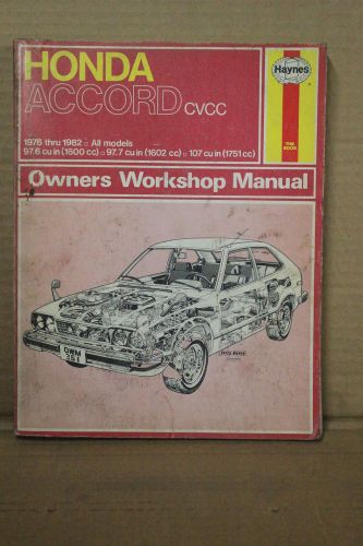 Vintage haynes honda accord all models 1976-1982 repair manual