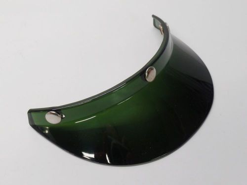 Nos vintage 3 snap green visor for open face motorcycle helmet - ahrma