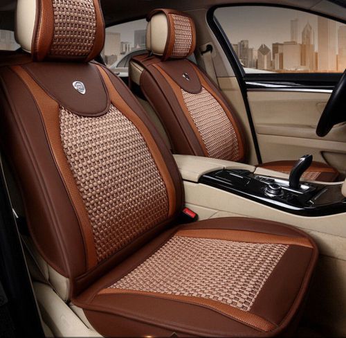 Universal pu leather car seat cushion covers fit for 5 seat car coffee