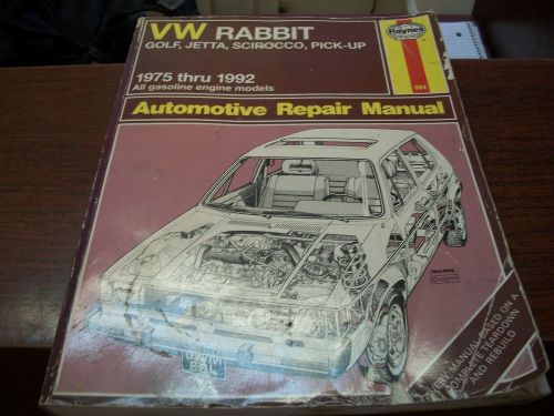 Haynes repair manual 884 vw rabbit golf jetta scirocco pick-up 1975-1992