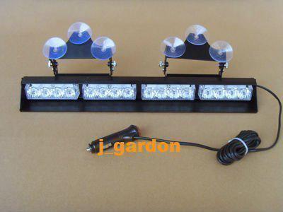 Dc12v new emergency 4 modules 16 led 1w a/w/a/w windshield strobe light jn16-1w