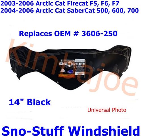 2003-2006 arctic cat f5 f6 f7 firecat sabercat 14&#034; black windshield 3606-250