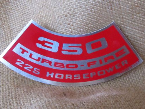 350 turbo-fire 225 horsepower hp gm air cleaner  decal