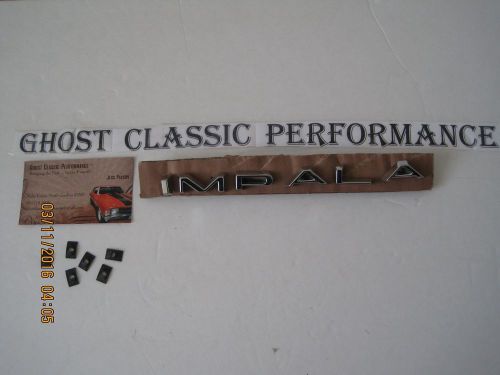 1965 1966 chevrolet &#034;impala&#034; letter set w/retainer emblem chrome gm restoration