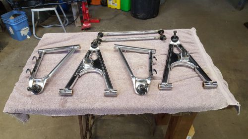 Banshee chrome a arm set with chrome tie rods and brass bushings