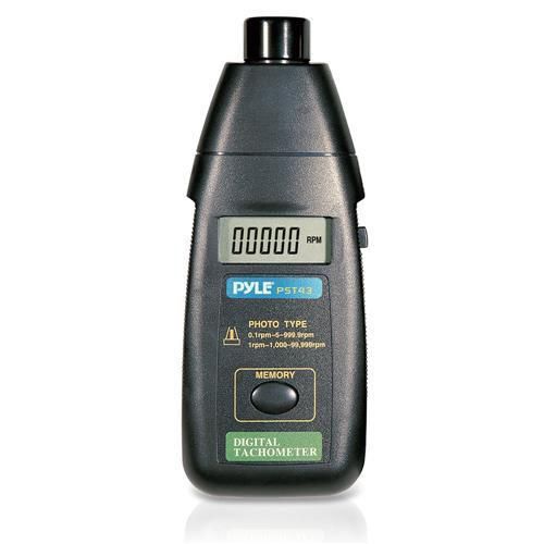 New pyle pst43 lcd precision non-contact laser tachometer w/ extended rpm range