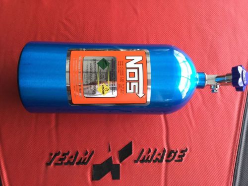 Nos 14745nos electric blue 10-pound aluminum nitrous bottle with hi-flow valve