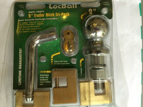 2&#034; locball trailer hitch coupler ball pin lock security towing tow