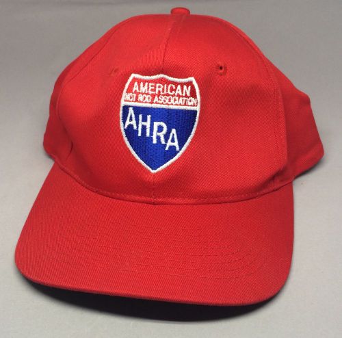 Vintage american hot rod association hat snapback style ahra red baseball cap